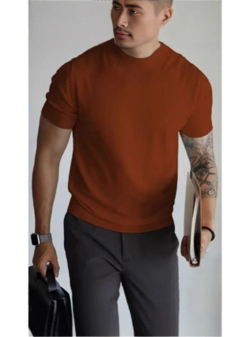 01 knitted slim lapel t-shirt