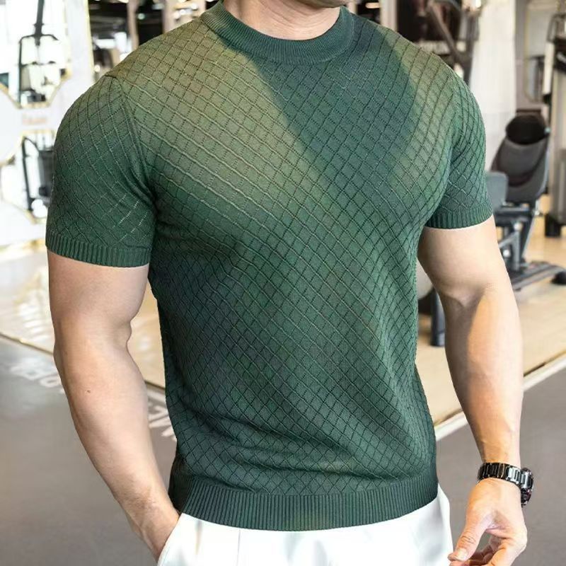 01 Knitted short-sleeved shirt