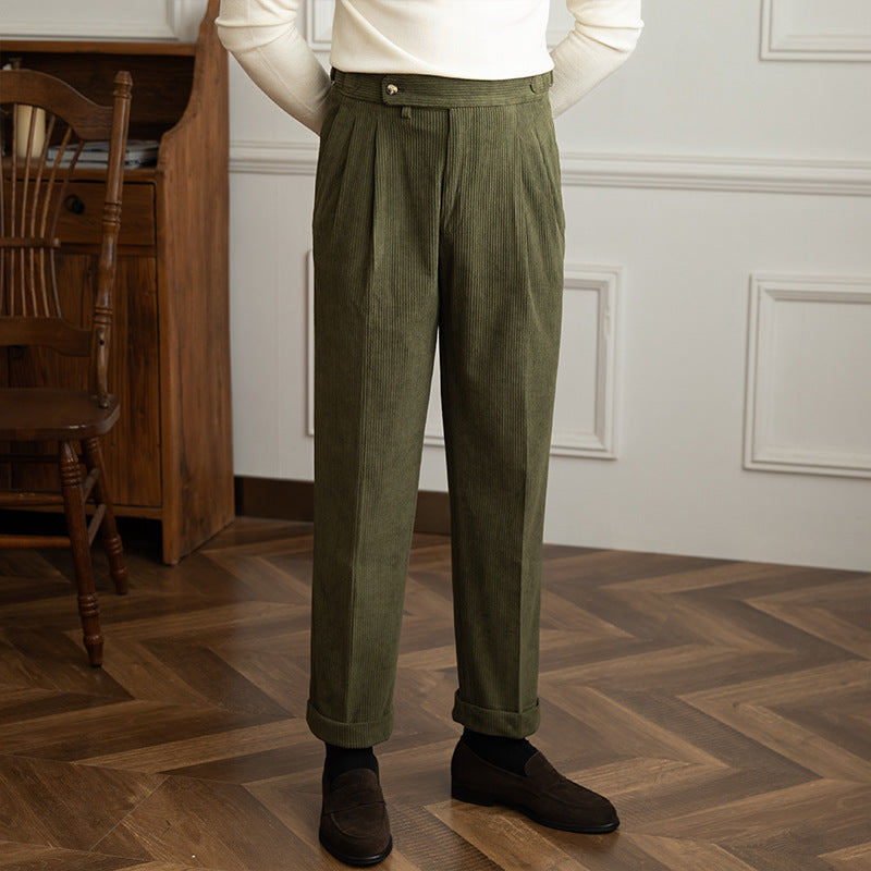 00 Italian vega pants for men in corduroy.  Old money fashion style for men