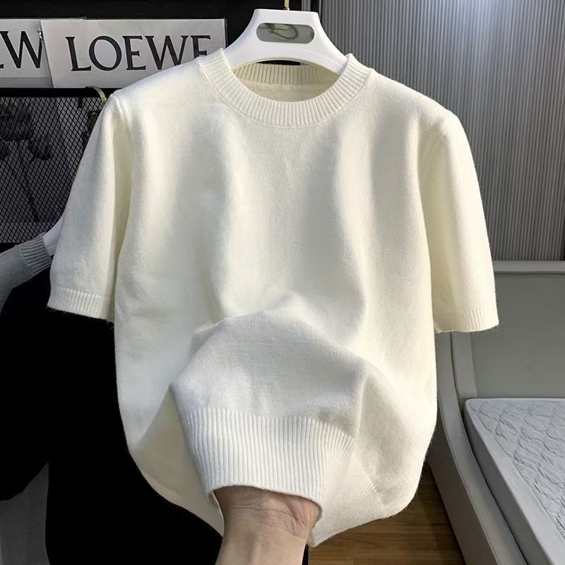 01 Short Sleeve Knitted round Tshirt