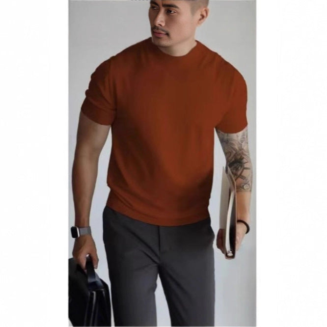 01 knitted slim lapel t-shirt