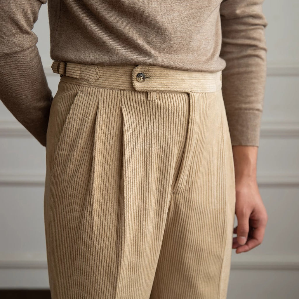 00 gurkha vega pants for men in corduroy.  Old money fashion style for men
