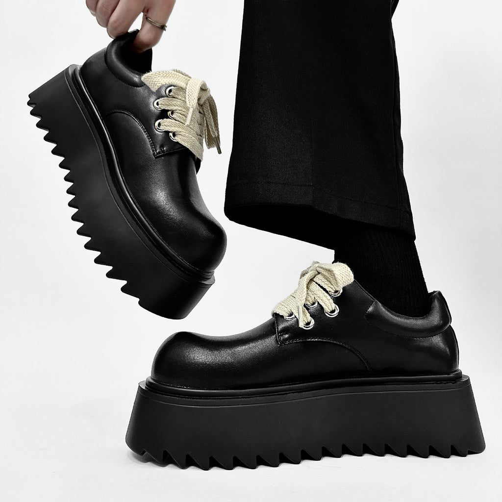 03 High platform men's leather shoes