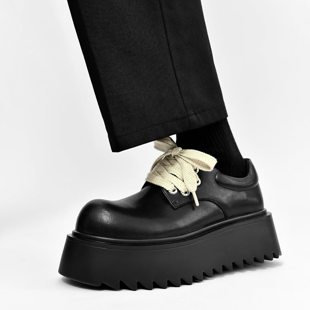 03 High platform men's leather shoes