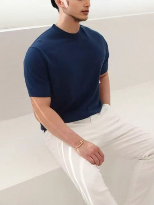 01 knitted slim lapel t-shirt