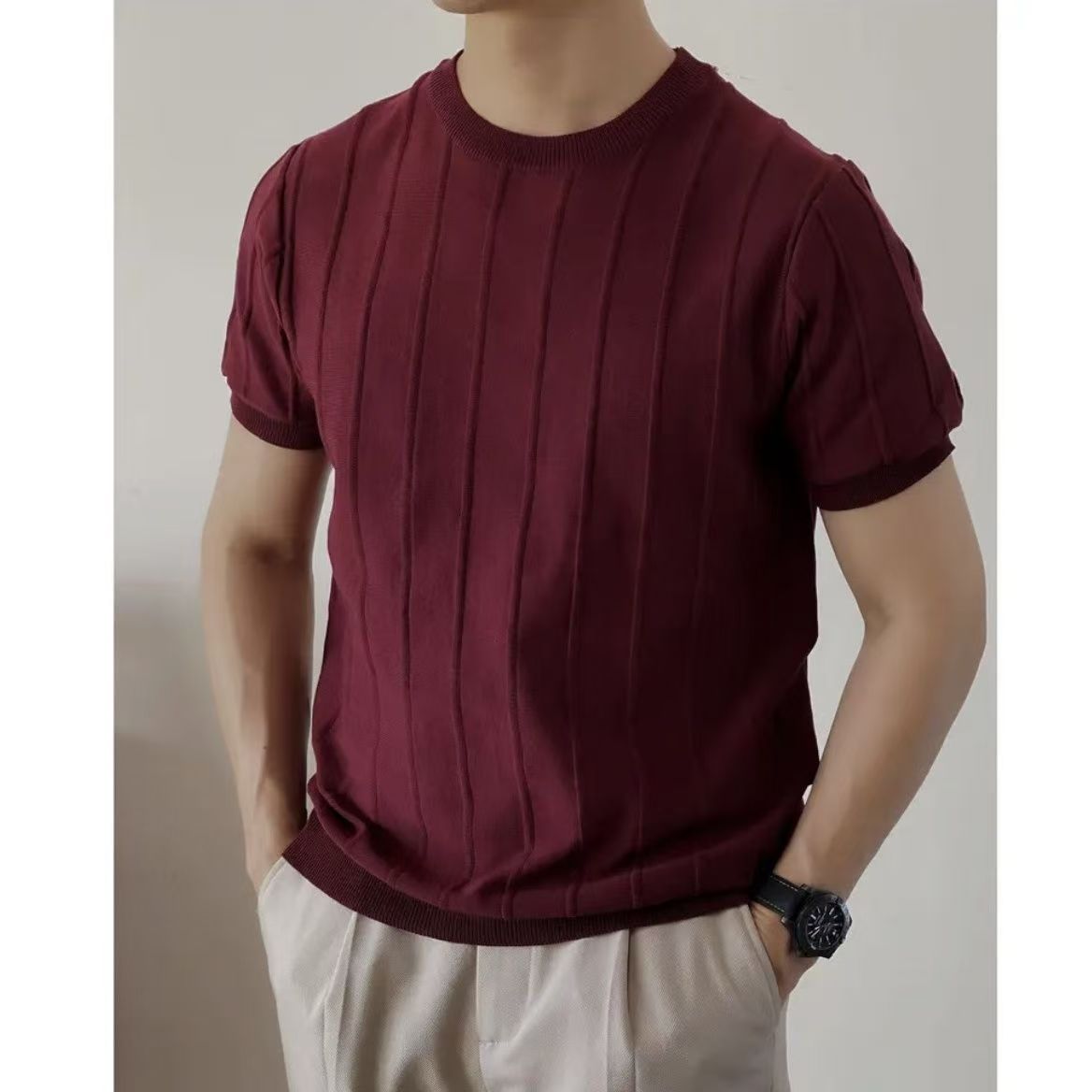 01 knitted short-sleeved t-shirt