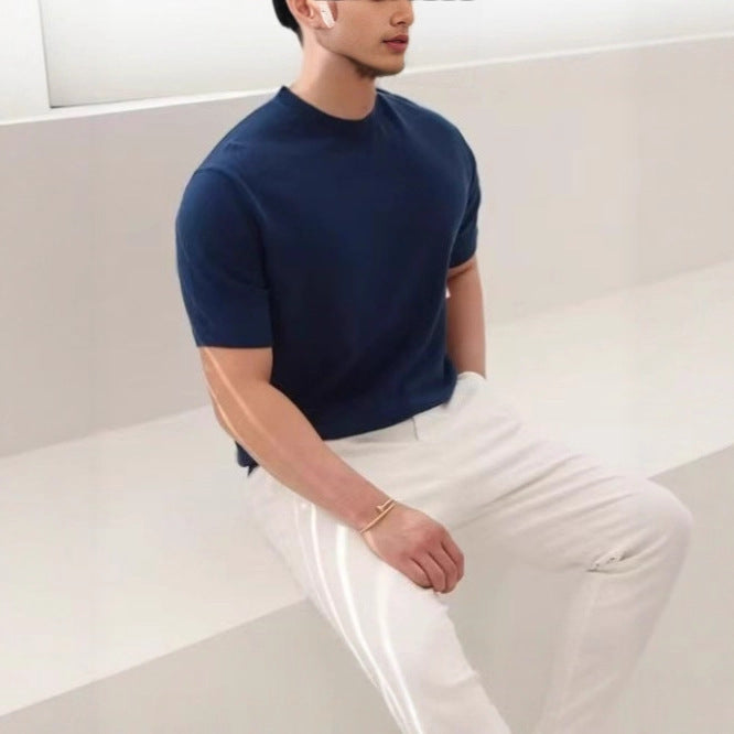 01 knitted slim lapel t-shirt