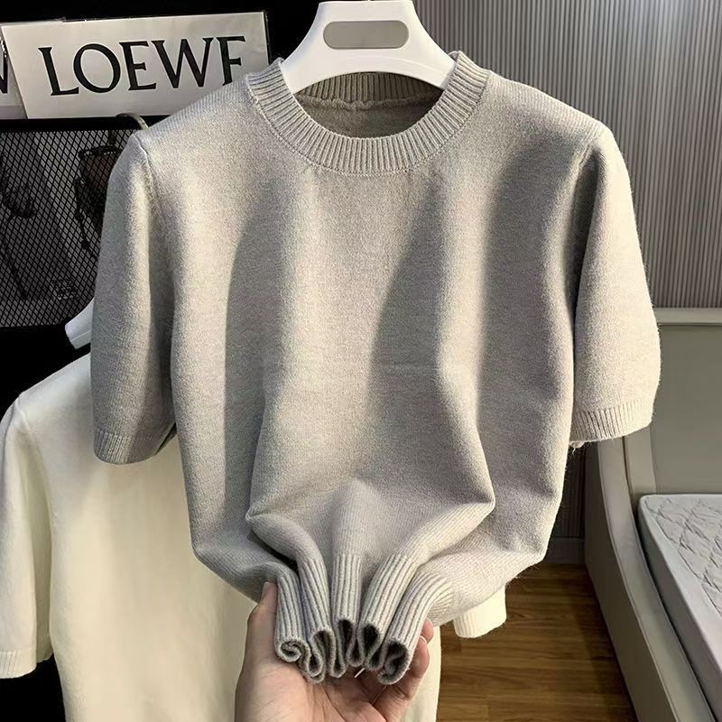 01 Short Sleeve Knitted round Tshirt