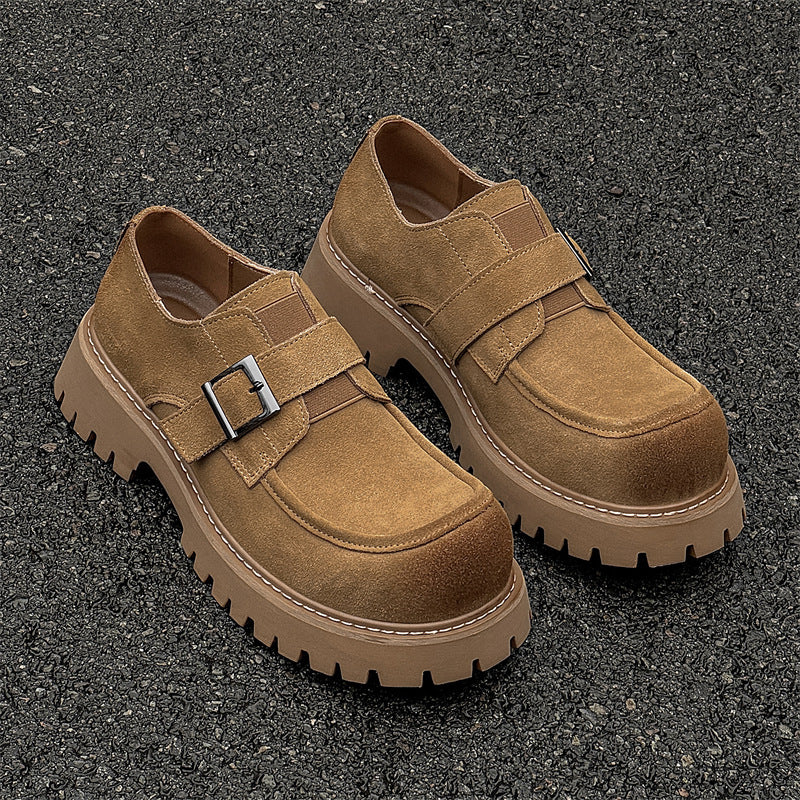 03 Men’s Old Money Suede Buckle Loafers – Thick Sole Starboy Edition